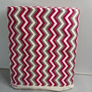 3.5 Yards Pink, White & Gray Chevron Flannel Fabric